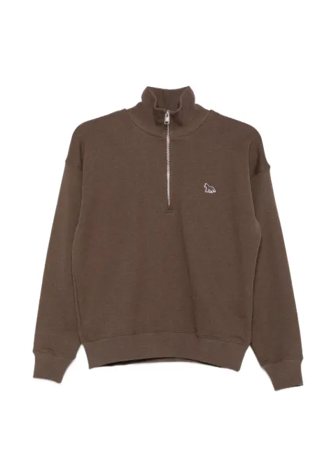 Maison Kitsuné logo-patch quarter-zip sweater Brown MW00304KM0341