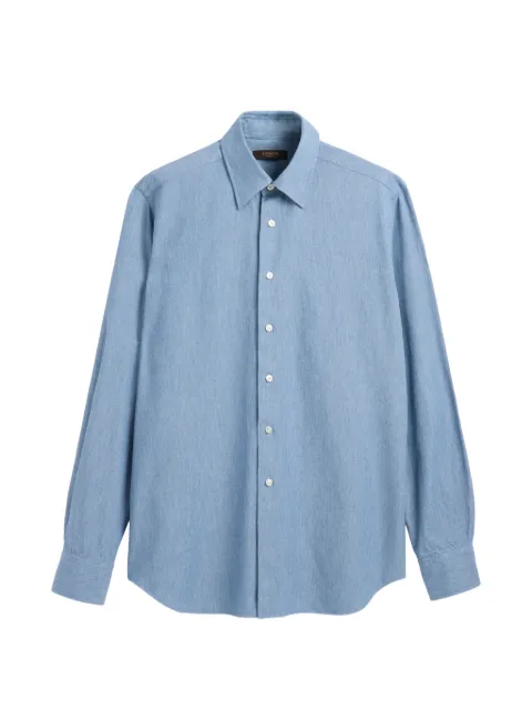 slowear Glanshirt cotton-twill shirt Blue 5XFU00G6A08