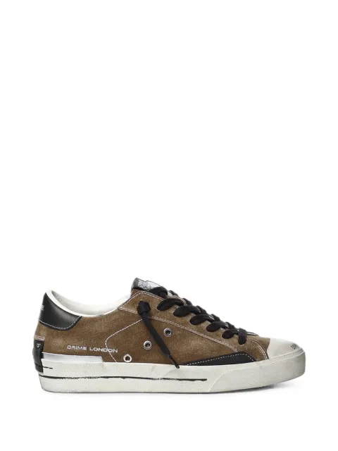Crime London Midnight distressed-effect suede sneakers Brown 10151AA9