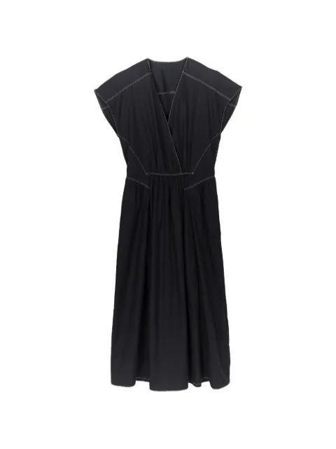 LESS contrast-stitched sleeveless maxi dress Black 2Q7G16750