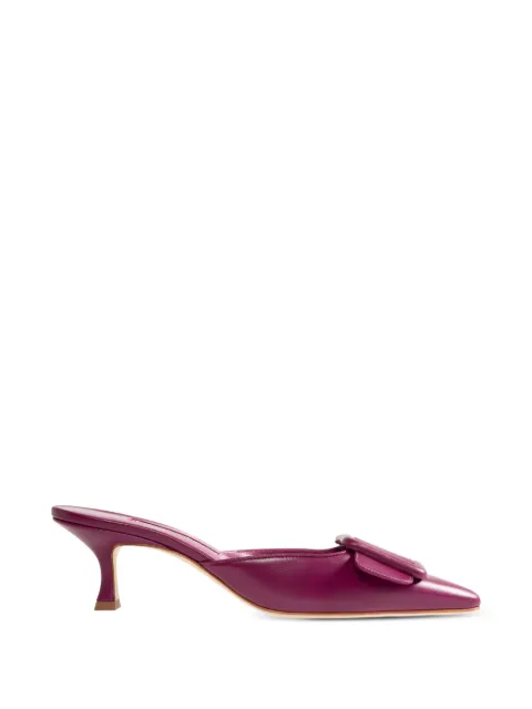 Manolo Blahnik Maysale buckle-detail mules Purple 2190255
