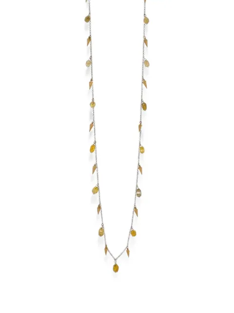 Parulina diamond briolette alternating necklace Gold N784