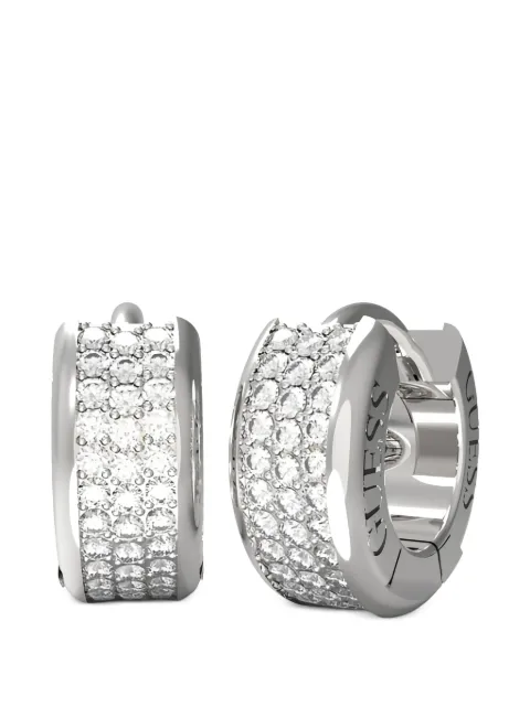 GUESS USA crystal-embellished huggie earrings Silver JUBE04583JW