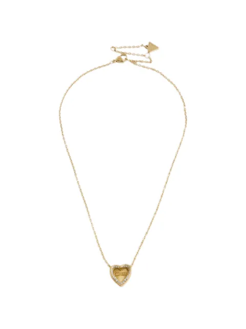 GUESS USA Mon Amour crystal-embellished heart necklace Gold JUBN04606JW