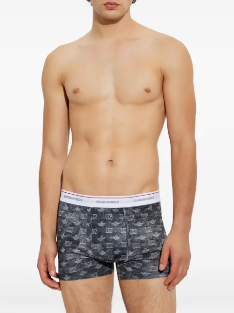 DSQUARED2 monogram-print logo-waistband boxers Blue D9LDC6400