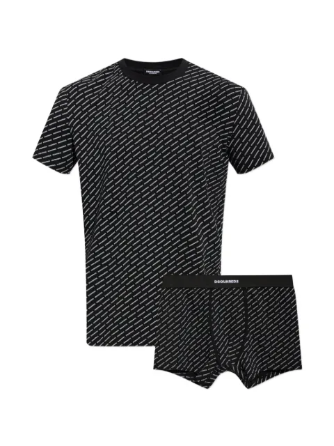 DSQUARED2 logo-print T-shirt and boxers set Black D9H146390