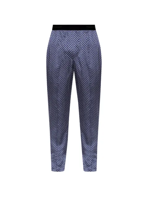 TOM FORD geometric-print silk-blend pajamas Blue T4H2023400