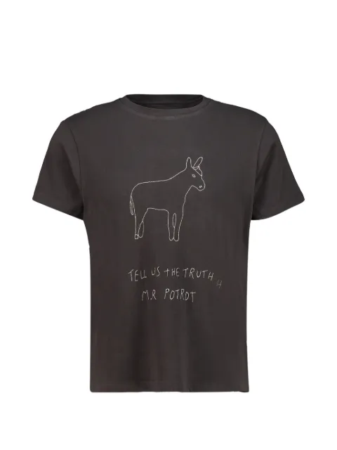 Baziszt donkey-embroidered T-shirt Grey BZFW26TT04012