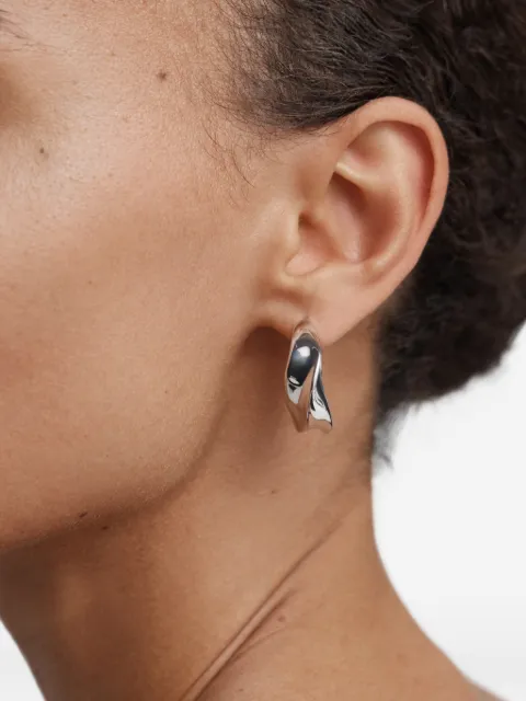 Monica Vinader medium Nomade hoop earrings Silver SSEAGOMHNON