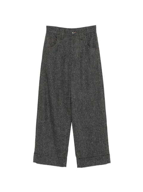 Brunello Cucinelli flecked wide-leg trousers Grey MD002P9353C001