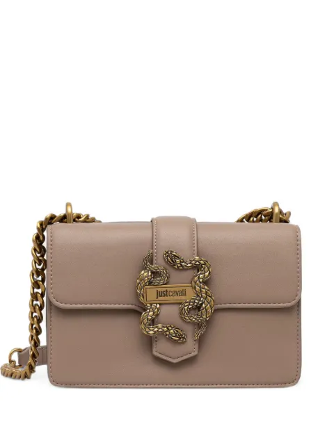Just Cavalli snake-plaque chain-link shoulder bag Neutrals 81RA4BAFZSA89
