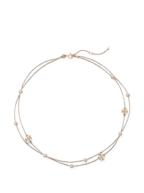 Tory Burch Moondance layered pearl necklace Pink 184437