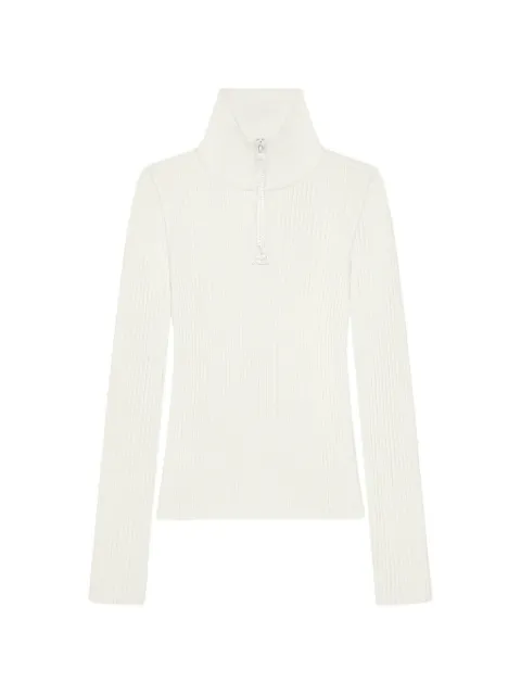 Courrèges rib-knit zipped sweater White 426MPU318FI0001
