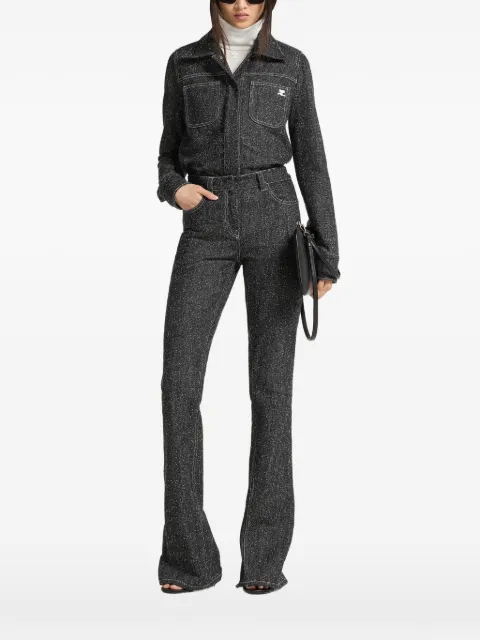 Courrèges denim tweed shirt jacket Black 426DOW015DE0068