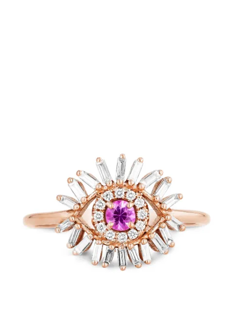 Suzanne Kalan mini Evil Eye sapphire and diamond ring Pink AKR634