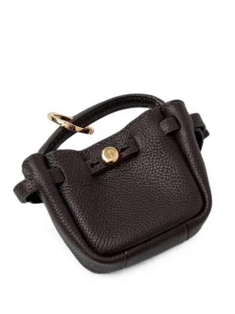 Tory Burch Lee Radziwill pebbled leather keyring Brown 184996