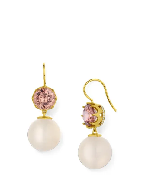 Leigh Maxwell rose zircon and moonstone earrings Gold LME217ZIMS