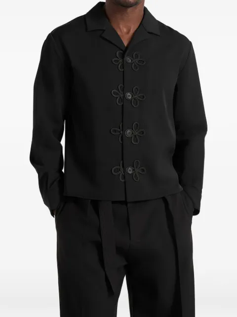 Manière De Voir Valen in black applique detail long sleeve shirt Black MAN3531