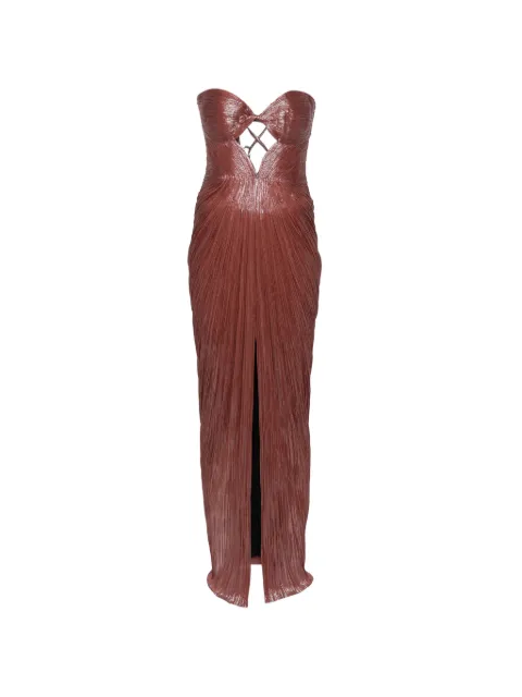Maria Lucia Hohan cut-out plissé maxi dress Red NAIMAMAXIFLFOIL