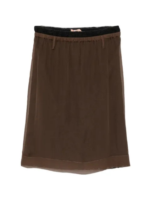 Nº21 lace-trim Rock skirt Brown 26IN2S0C07155862474