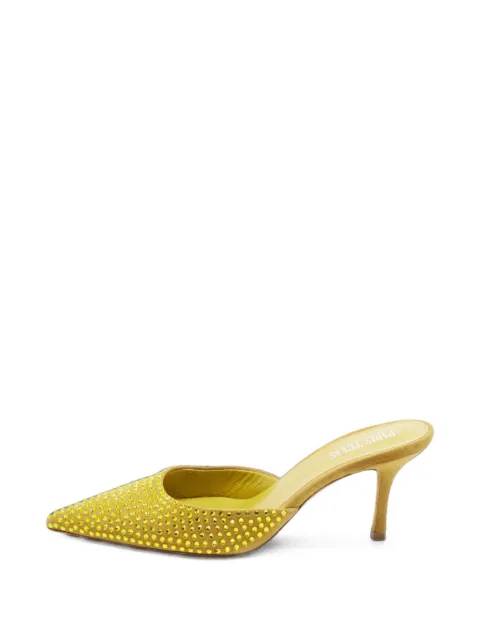 Paris Texas crystal-embellished suede mules Yellow 1406183