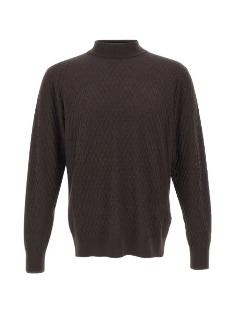 Filippo De Laurentiis textured-knit herringbone sweater Brown LU1ML