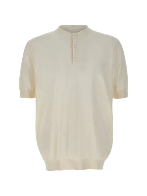 Filippo De Laurentiis half-button short-sleeve T-shirt Neutrals SE1MCCR14R020