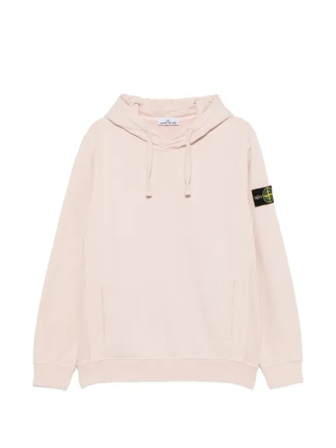 Stone Island Compass-patch drawstring hoodie Pink L2S156100048S0A20