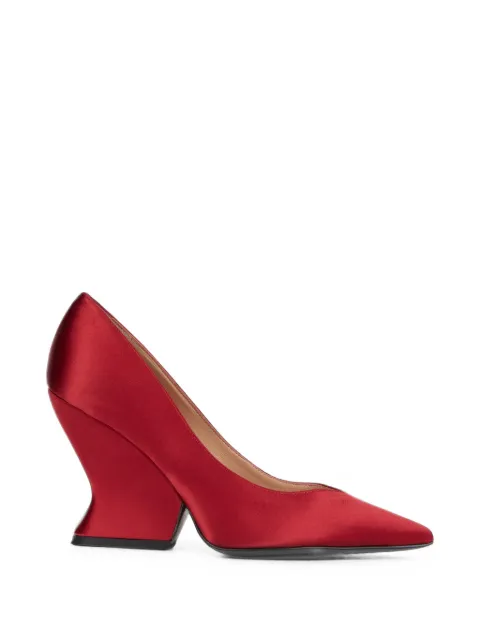 Alberta Ferretti satin pointed-toe pumps Red A60158202