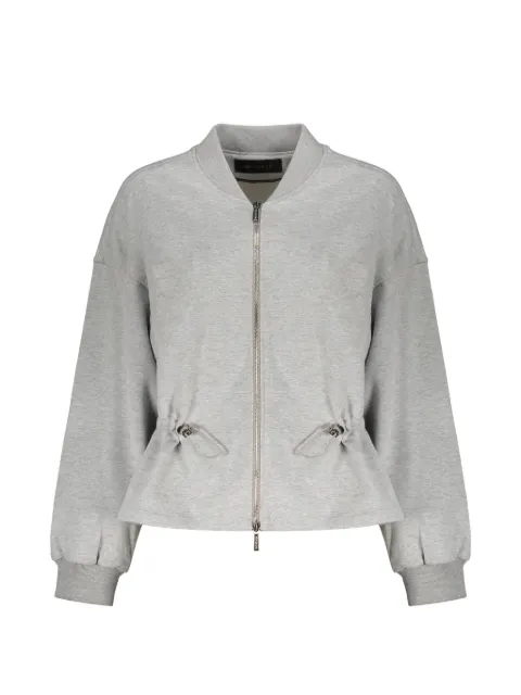 Moorer zip-up drawstring hoodie Grey TIJACAD