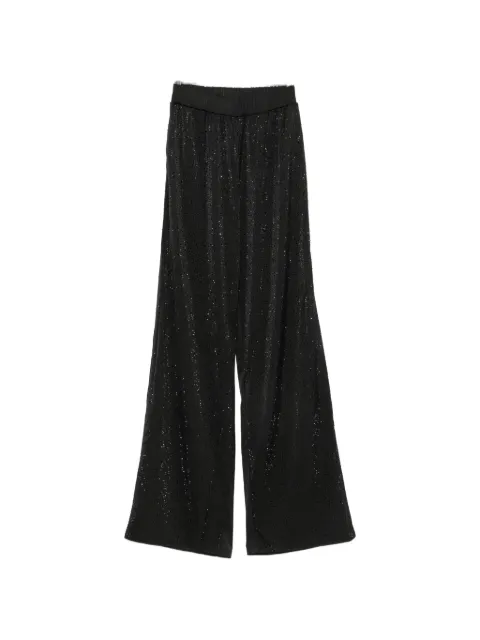 TWENTY FOURHAITCH crystal-embellished satin-finish trousers Black A200NER62A