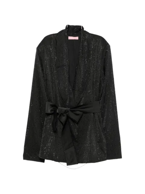 TWENTY FOURHAITCH crystal-embellished belted jacket Black A0186NER62A