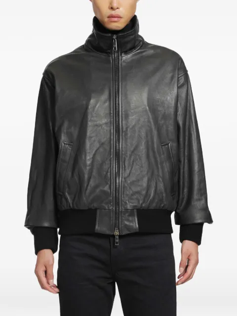 Giorgio Brato high-neck leather jacket Black GU27F01006