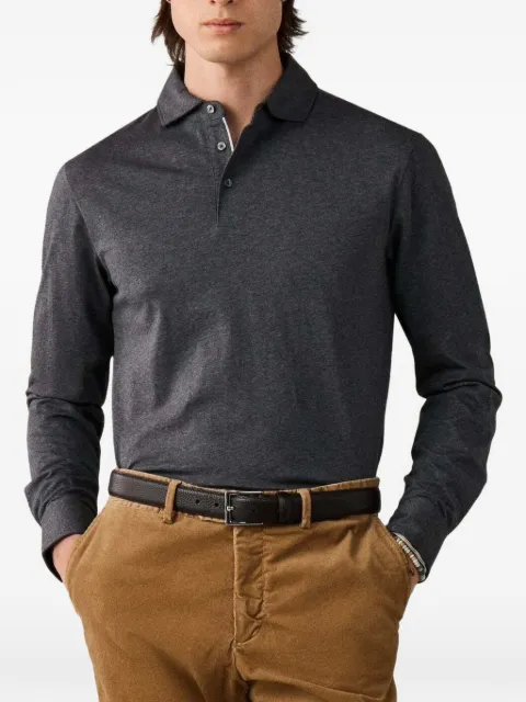 Hackett London long-sleeve cotton polo shirt Grey HM5500049