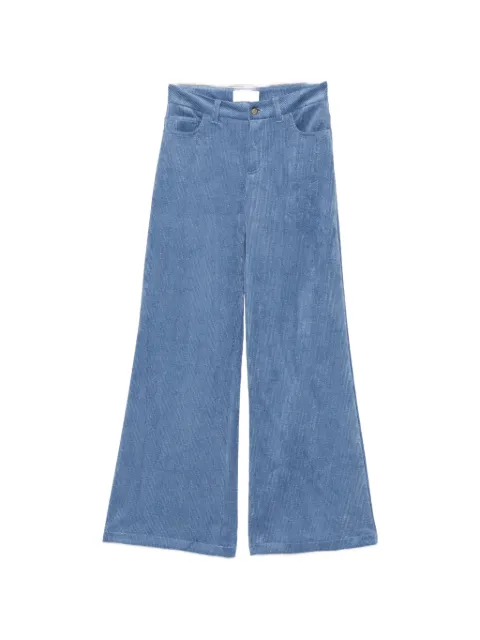 ERMANNO FIRENZE corduroy-effect wide-leg trousers Blue D49EP047E4C