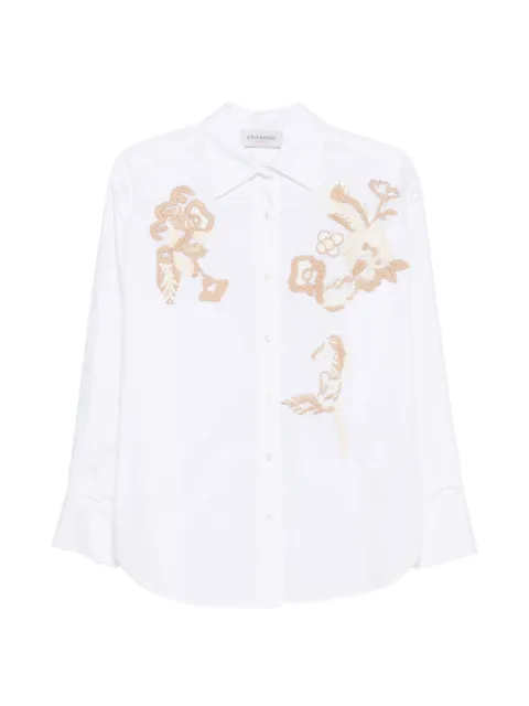 ERMANNO FIRENZE floral-embroidered cotton shirt White D49EK024E32