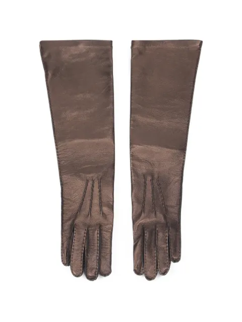 Alberta Ferretti long-length leather gloves Brown A35025193