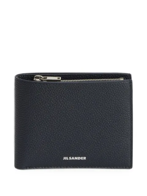 Jil Sander zipped grained-leather pocket wallet with embossed Jil Sander logo Black J25UI0002P9301