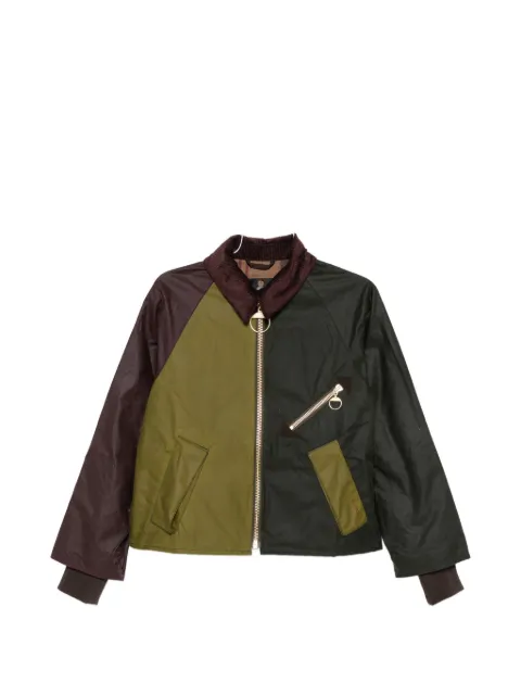 Barbour colour-block waxed jacket Green LWX1482OL33