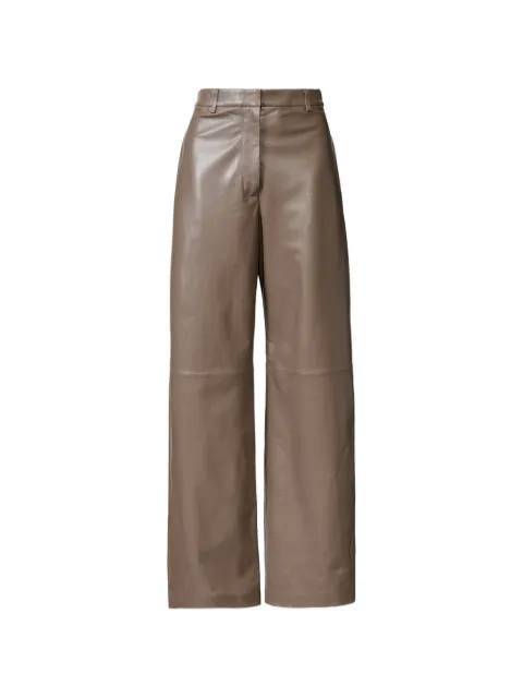 Fabiana Filippi leather palazzo trousers Brown PLD226F671M4421276