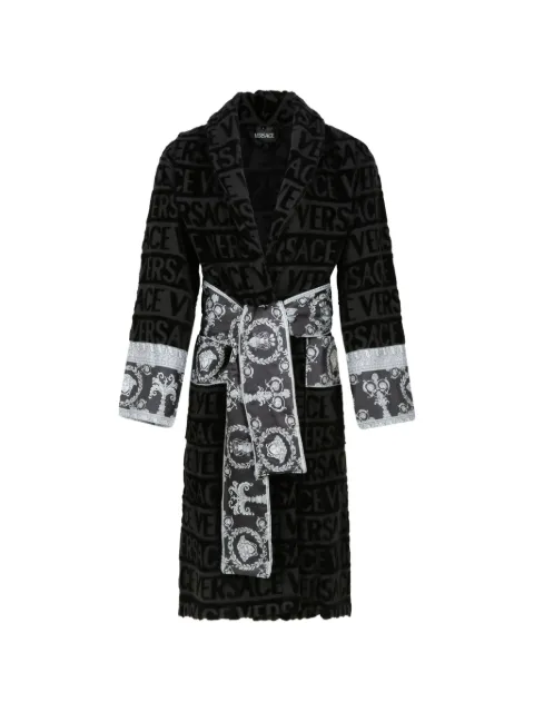 Versace Home logo-print dressing gown Black ZACJ00008ZCOSP05