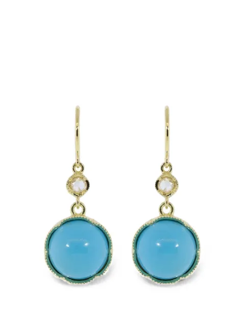 Irene Neuwirth turquoise and diamond drop earrings Gold E309KT