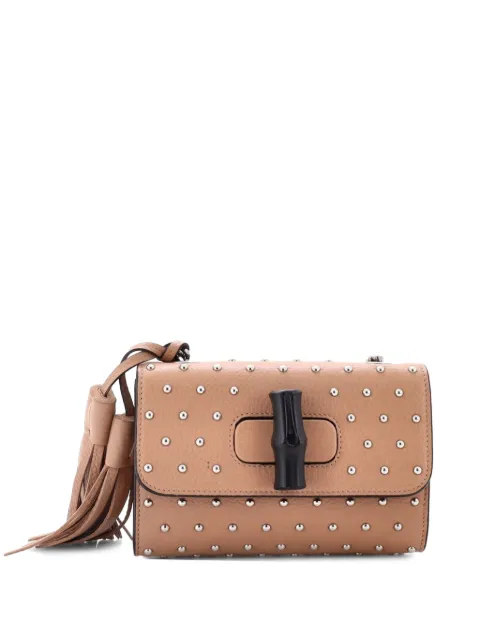 Gucci Pre-Owned Miss Bamboo Studded Leather Small shoulder bag Neutrals C076XBDFS1I1WURM