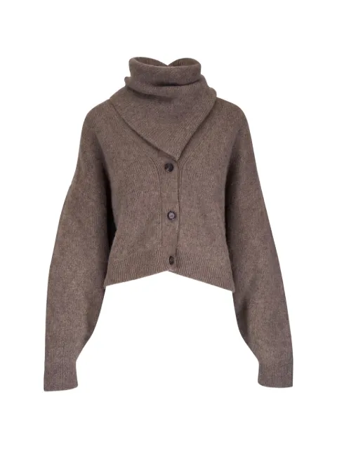 Le Kasha Derios button-up rib-knit cardigan Brown DERIOSOLIVE