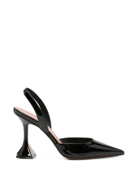 Amina Muaddi Hollis patent slingback pumps Black HOLLISLING95