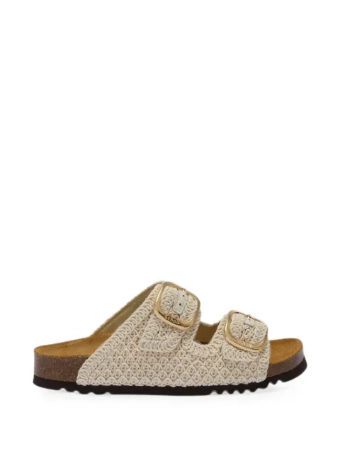Scholl Noelle crochet-knit double-buckle sandals Neutrals F00905BIANCO