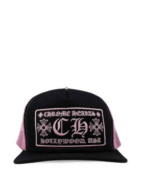Chrome Hearts logo-patch Hollywood trucker hat Black CHRM1618
