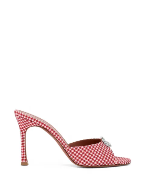 Amina Muaddi Mini Camelia gingham heeled sandals Red 17S366116MIN
