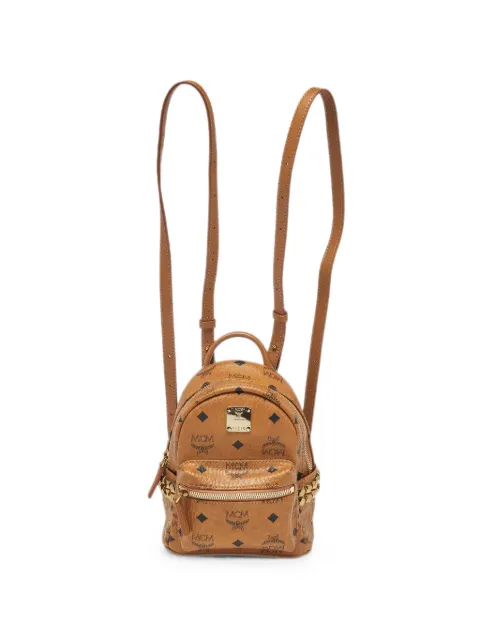 MCM Pre-Owned Stark Bebe Boo studded backpack Brown 1386623