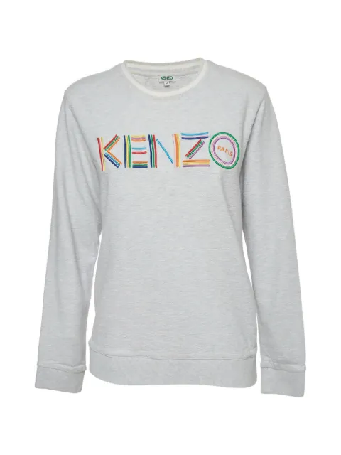 Kenzo Pre-Owned logo-embroidered crew-neck sweatshirt Grey 1377730